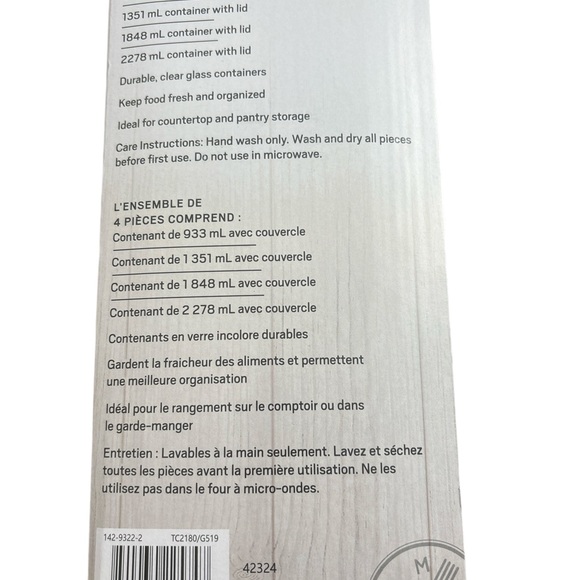 Stainless Steel Lid Glass Storage Jars - Set of 4 - Picture 5 of 5